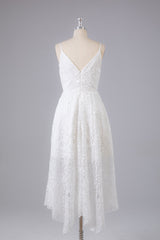 Party Dresses Online Shop, Elegant Spaghetti Straps V Neck Lace Prom Dress