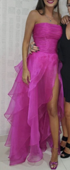 Prom Dress For Sale, Hot Pink Simple evening dresses long prom dress
