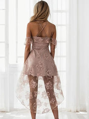 Party Dress Trends, A-Line/Princess Off-the-Shoulder Short/Mini Lace Homecoming Dresses