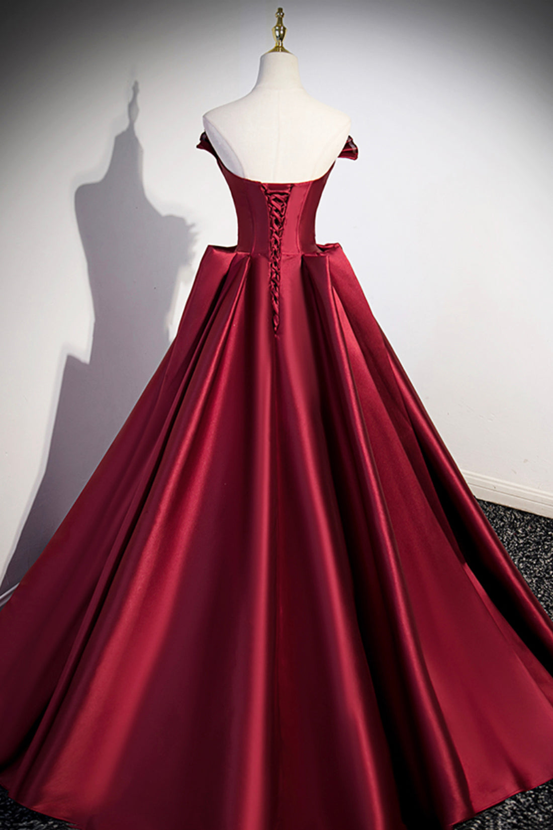 Prom Dress Trends For The Season, Burgundy Satin Long Prom Dress, Burgundy A-Line Evening Dress