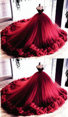 Bridesmaid Dresses Color Schemes, Burgundy Quinceanera Dresses, Ball Gown Prom Dress