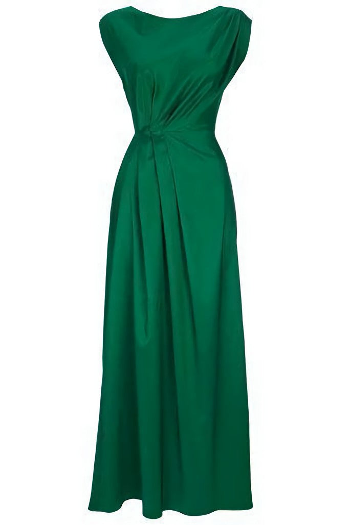 Bridesmaid Dresses Online, Green Sleeveless Party Dress, Long Prom Dress