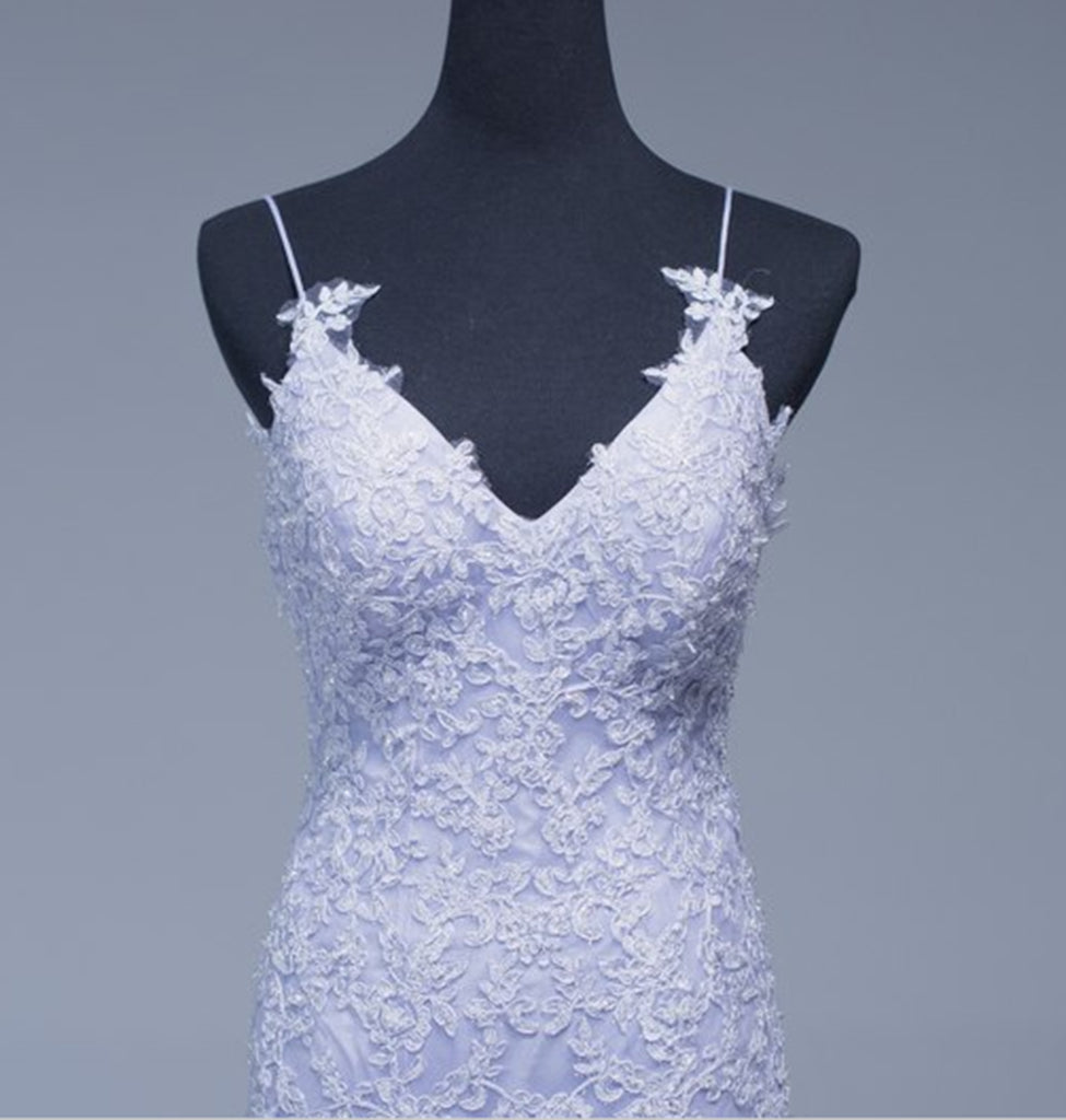 Prom Dresses2018, Lavener Tulle with Lace Sheath Spaghetti Straps Evening Dresses, Long Prom Dresses