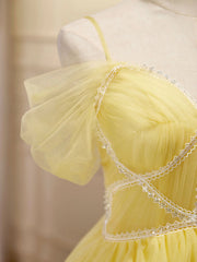 Bridesmaid Dress Red, Off the Shoulder Short Yellow Prom Dresses, Off Shoulder Short Yellow Formal Graduation Dresses