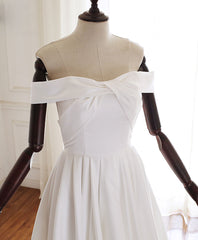 Evening Dresses Stunning, Simple White Off Shoulder Long Prom Dress White Evening Dress