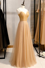 Party Dress For Teen, Tulle Beaded Sweetheart Party Dress, A-line Tulle Floor Length Prom Dress